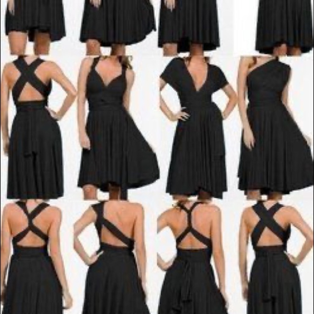 Cocktail-Length Black Convertible Dress